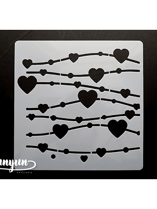 Stencil Corazones - 15x15cm