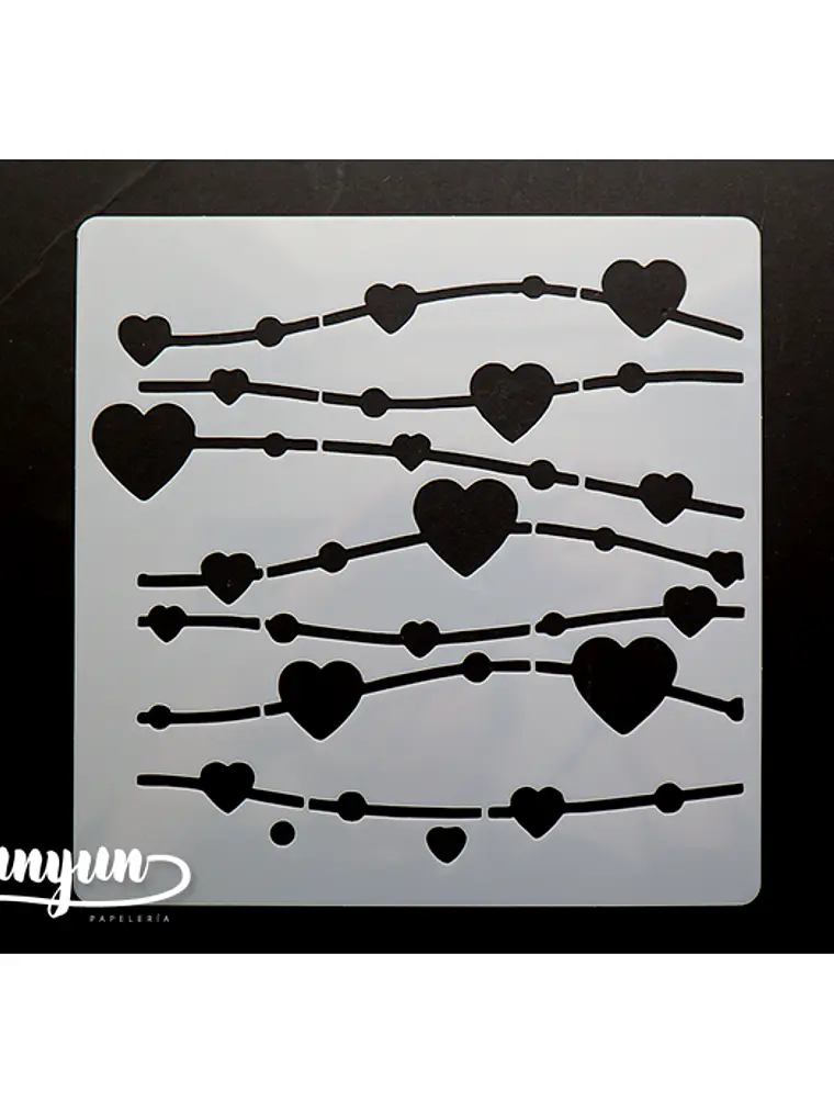 Stencil Corazones - 15x15cm 1