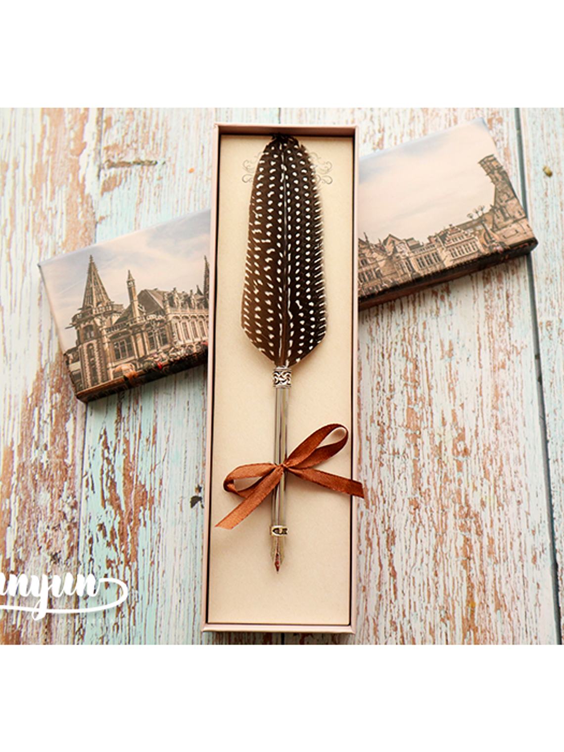 Box Pluma de Inmersión Café con Puntos - 1 pza 1