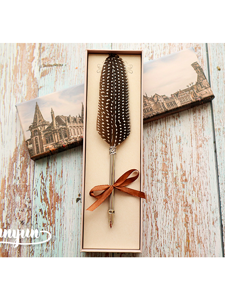 Box Pluma de Inmersión Café con Puntos - 1 pza 1