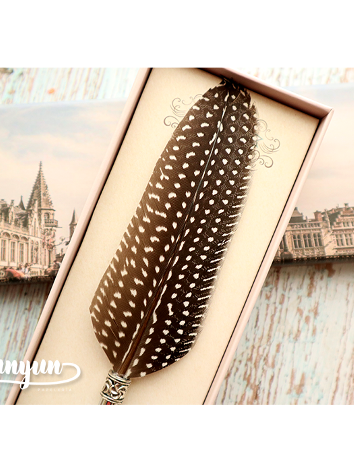 Box Pluma de Inmersión Café con Puntos - 1 pza 3