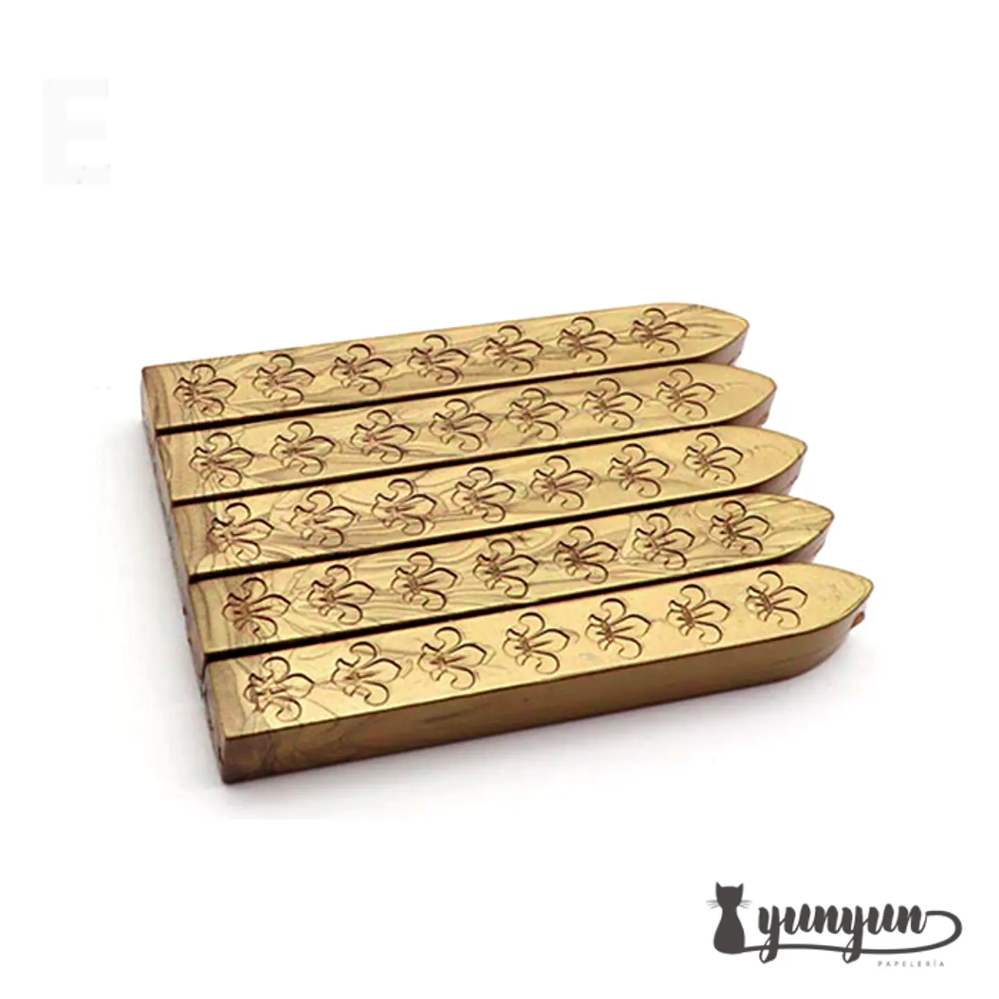 Set Barra Sellos de Lacre Pardo Dorado- 5 pzas 1