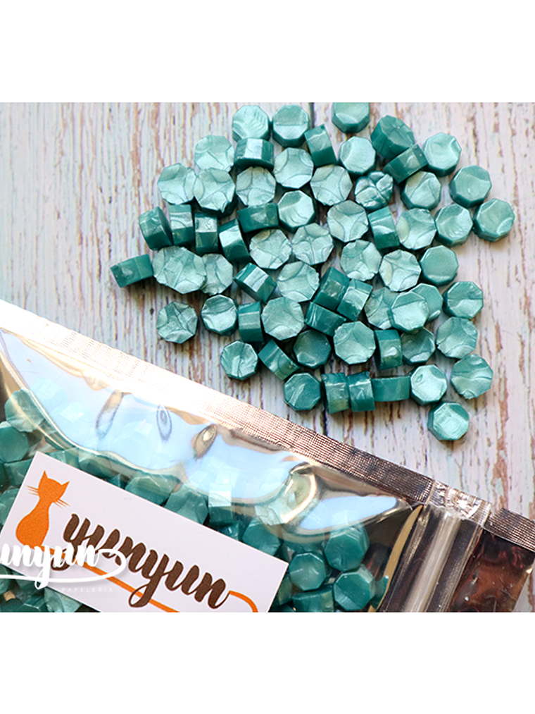 Lacre Pardo Turquesa Perlado - 500 pzas 5