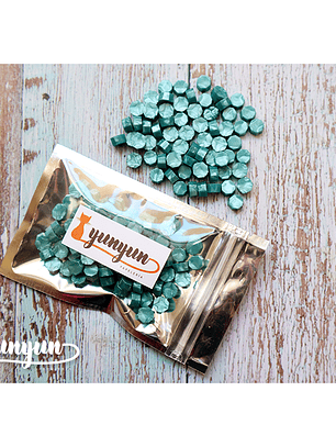 Lacre Turquesa Perlado - 200 pzas