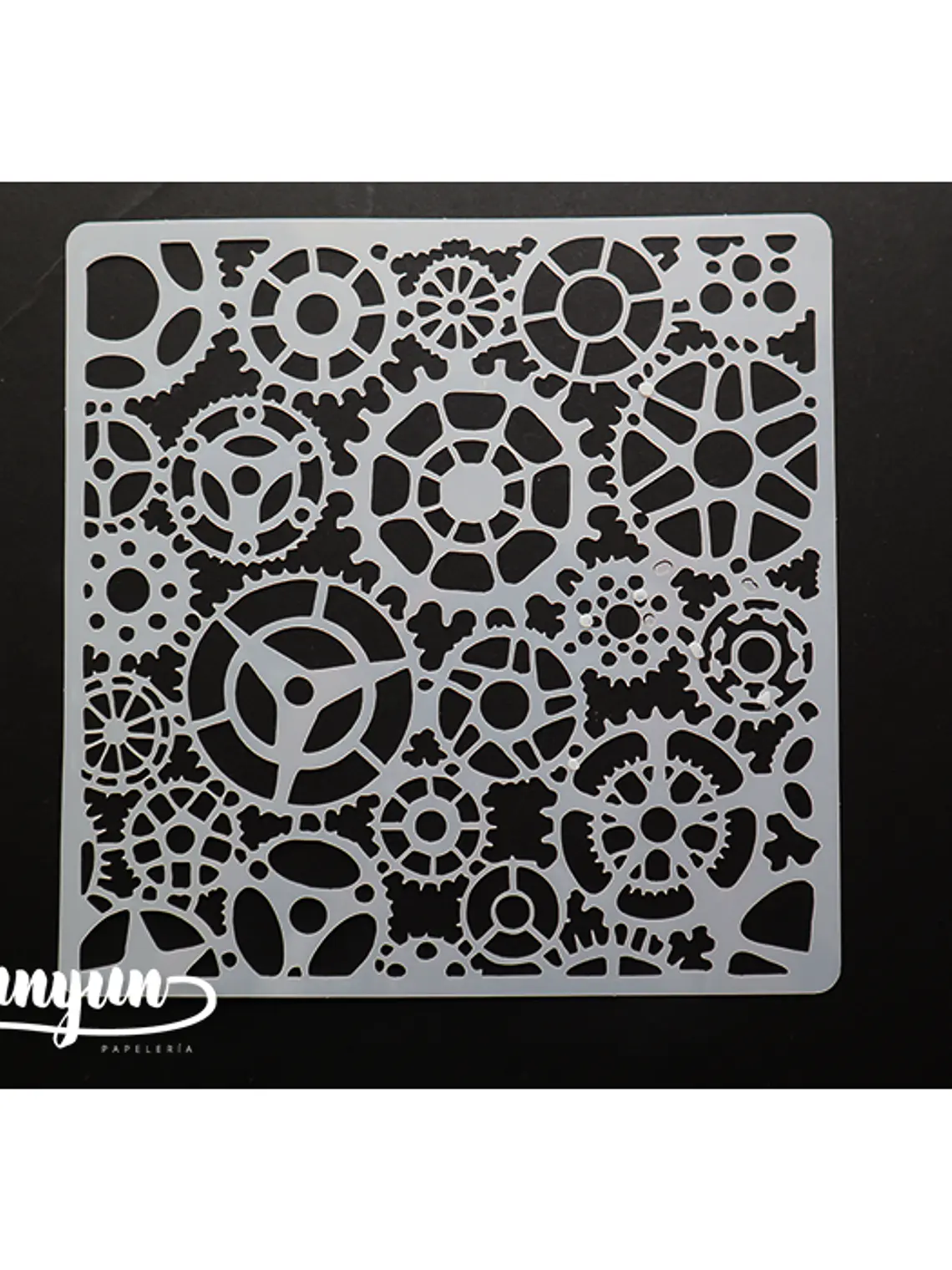 Stencil Diseño Engranaje - 15x15cm 1