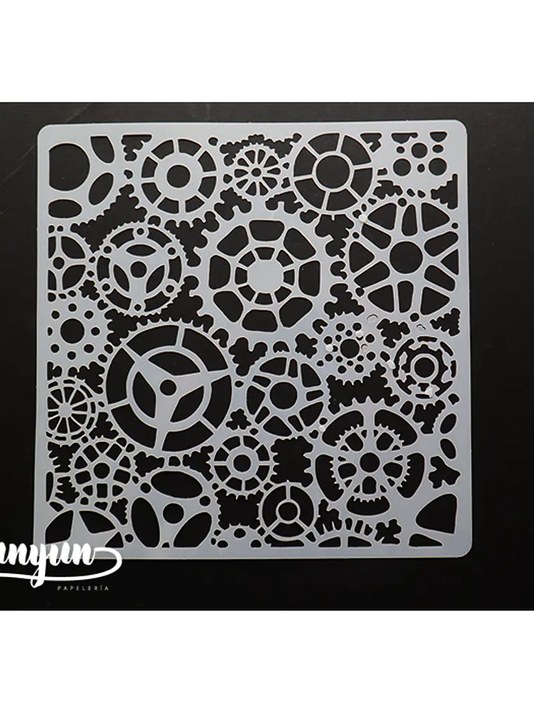 Stencil Diseño Engranaje - 15x15cm 1