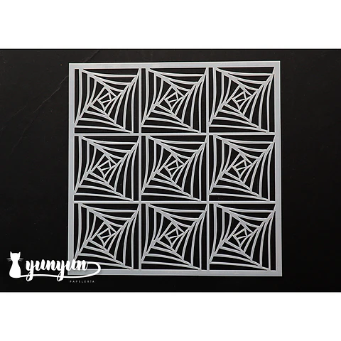 Stencil Diseño Arte Optico - 15x15cm