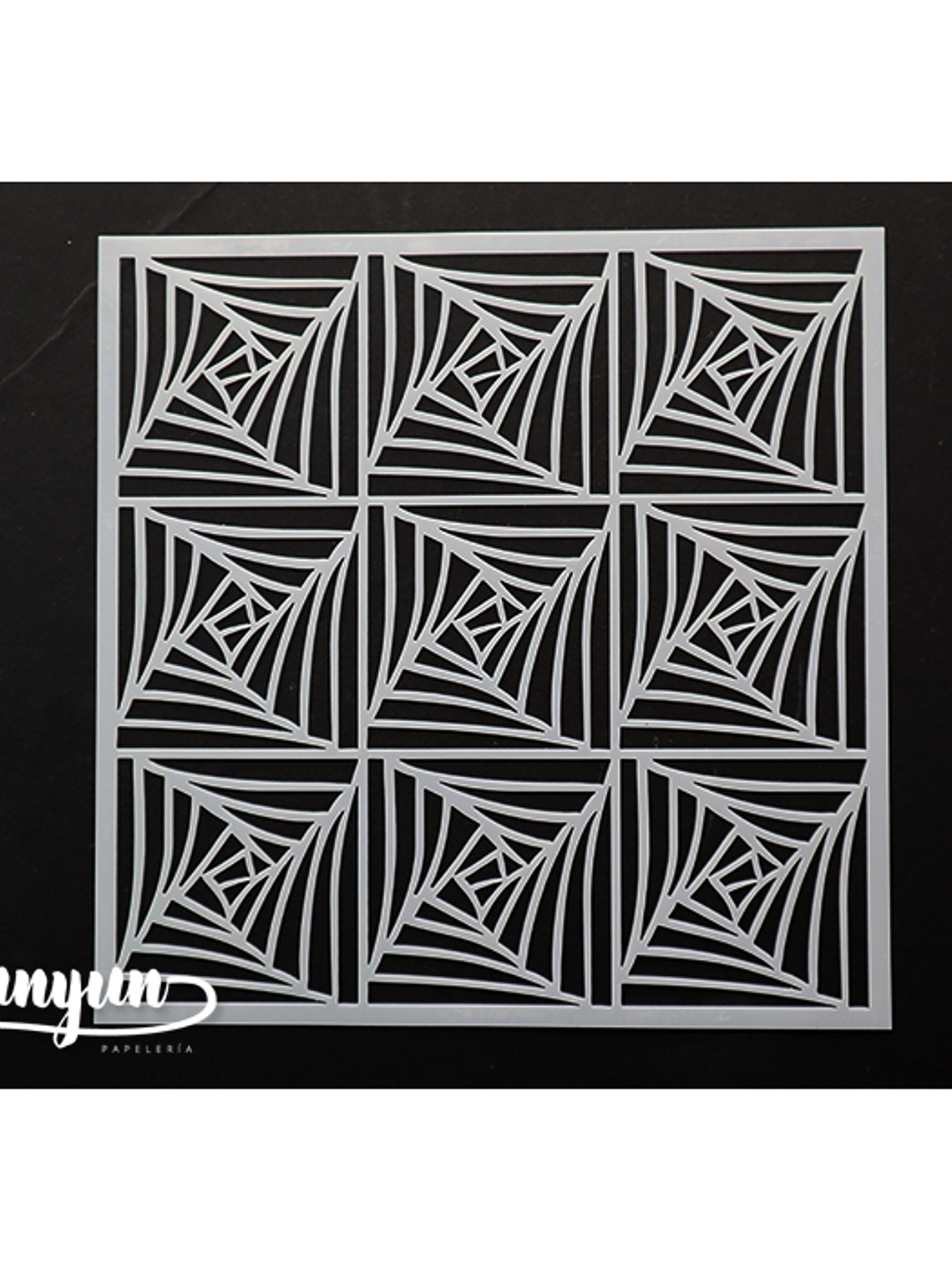 Stencil Diseño Arte Optico - 15x15cm 1