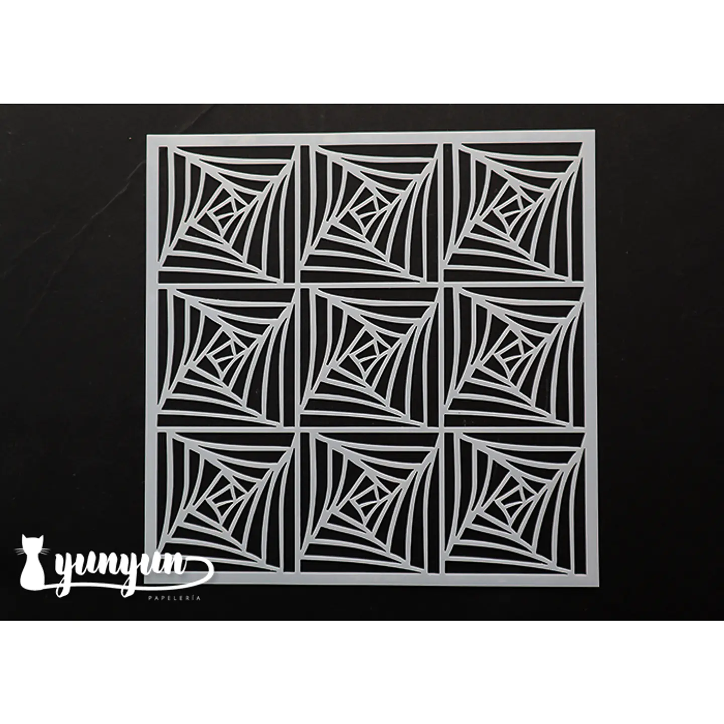 Stencil Diseño Arte Optico - 15x15cm 1