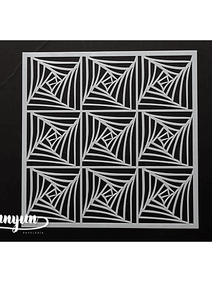 Stencil Diseño Arte Optico - 15x15cm