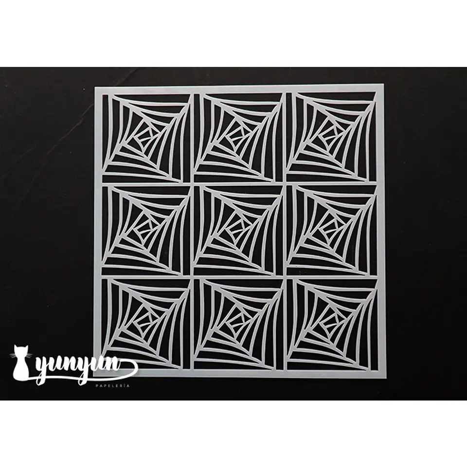 Stencil Diseño Arte Optico - 15x15cm 1