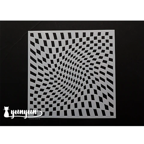 Stencil Diseño Arte Optico II - 15x15cm