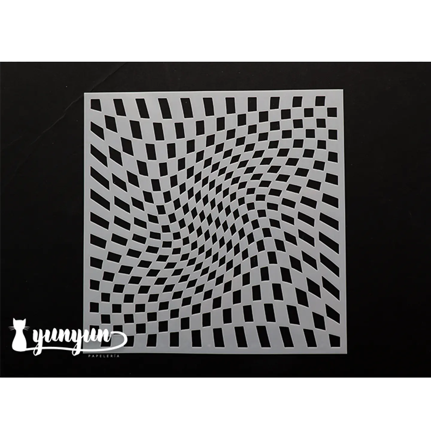 Stencil Diseño Arte Optico II - 15x15cm 1
