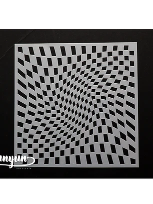 Stencil Diseño Arte Optico II - 15x15cm