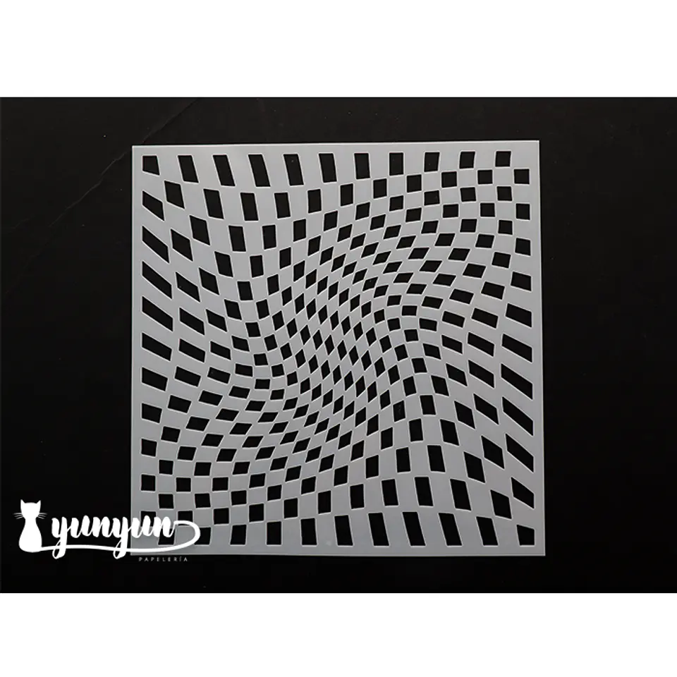 Stencil Diseño Arte Optico II - 15x15cm 1