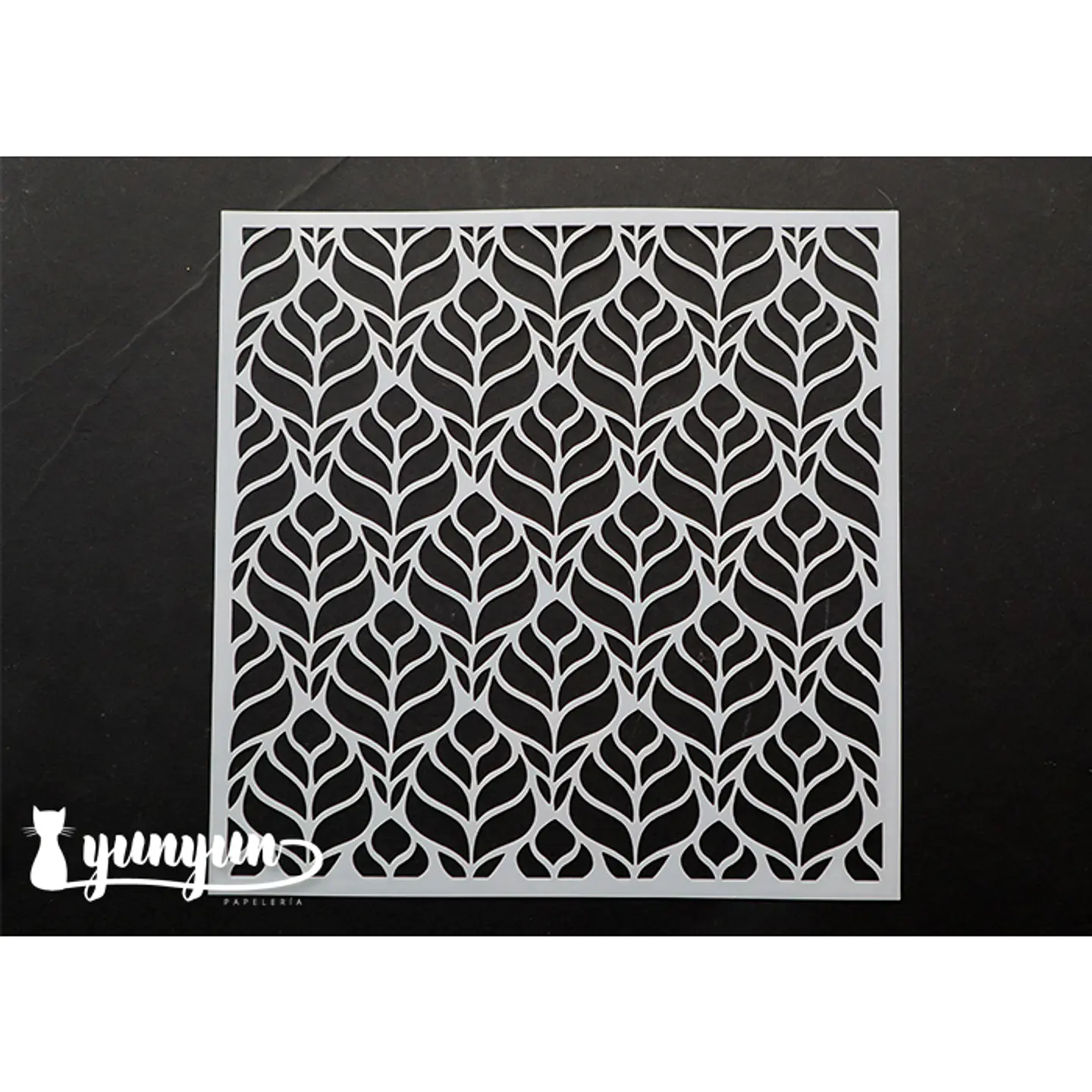 Stencil Diseño Hojas - 15x15cm 1