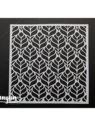 Stencil Diseño Hojas - 15x15cm