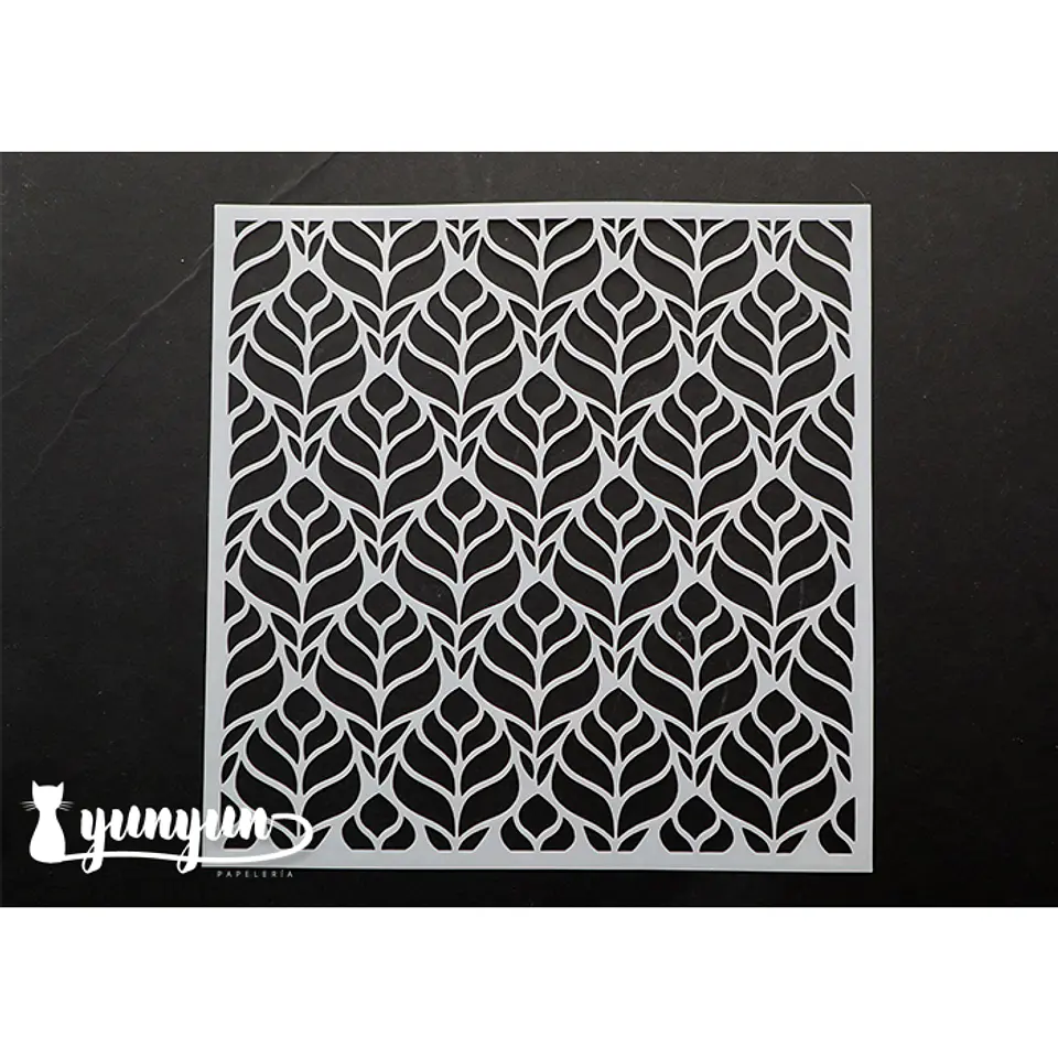Stencil Diseño Hojas - 15x15cm 1