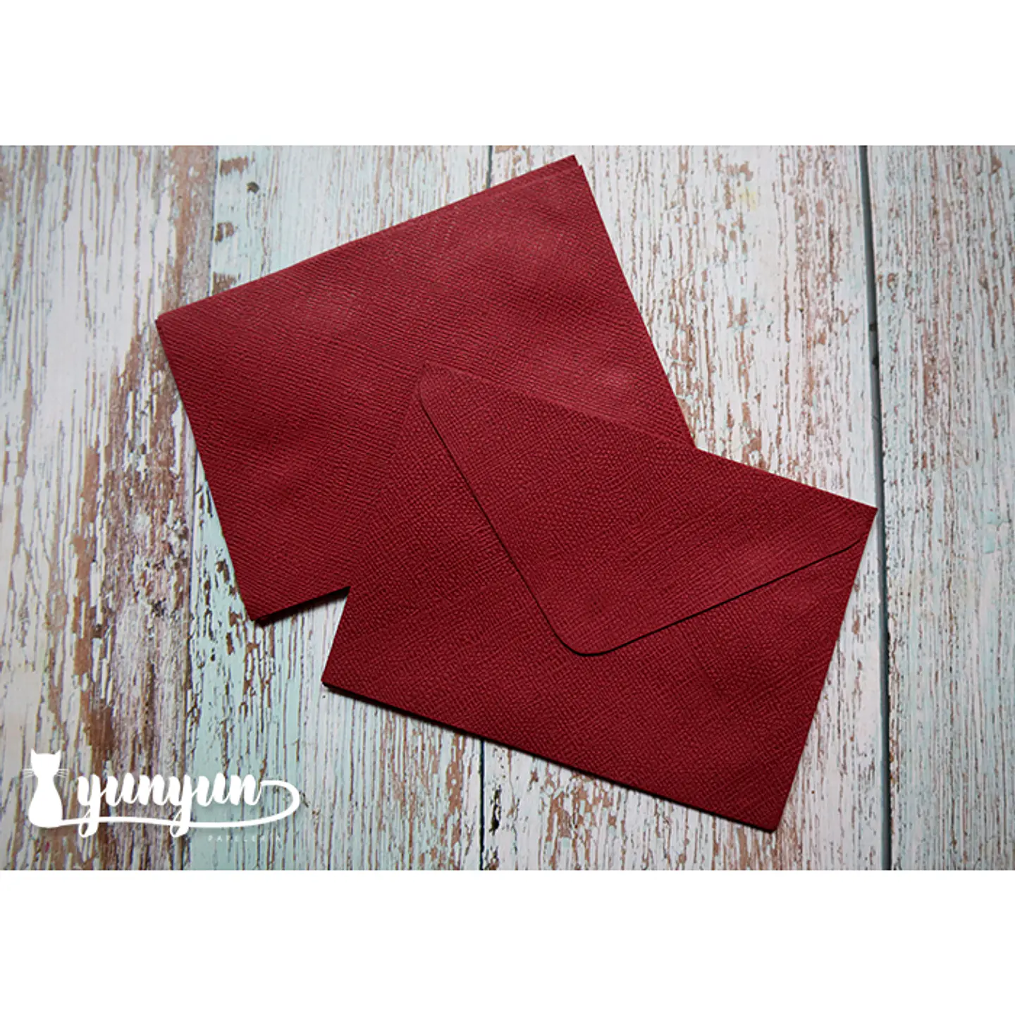 Sobres Lino Burdeo 10 pzas - 11.3x16cm 3