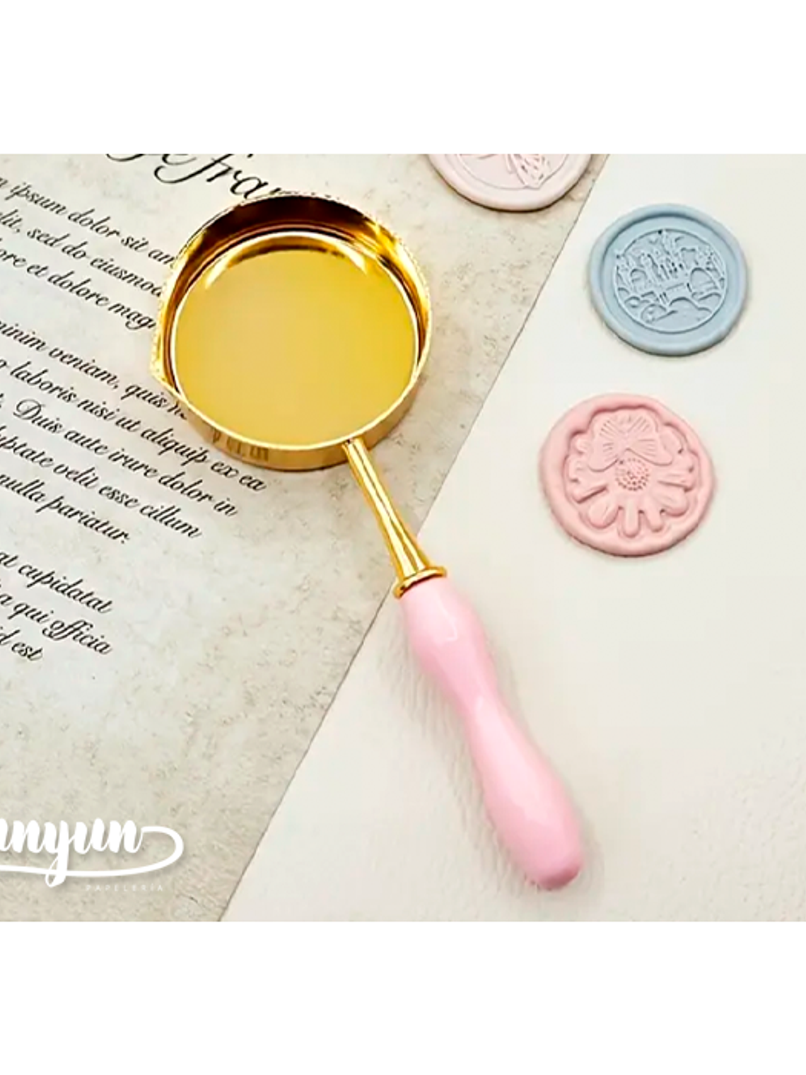 Cuchara Dorada XL Sello de Lacre (4,5cm) - Rosa 1