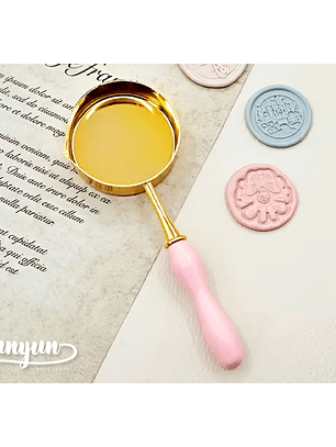 Cuchara Dorada XL Sello de Lacre (4,5cm) - Rosa