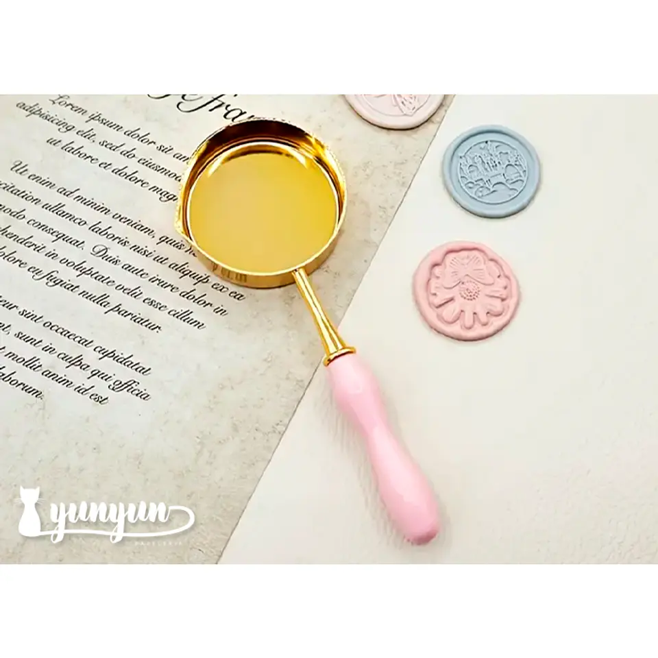 Cuchara Dorada XL Sello de Lacre (4,5cm) - Rosa 1
