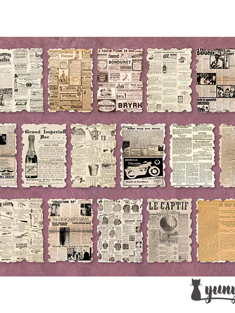 Papeles Material Retro - 32 pzas 7