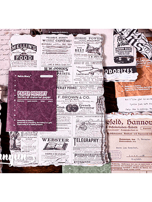 Papeles Material Retro - 32 pzas