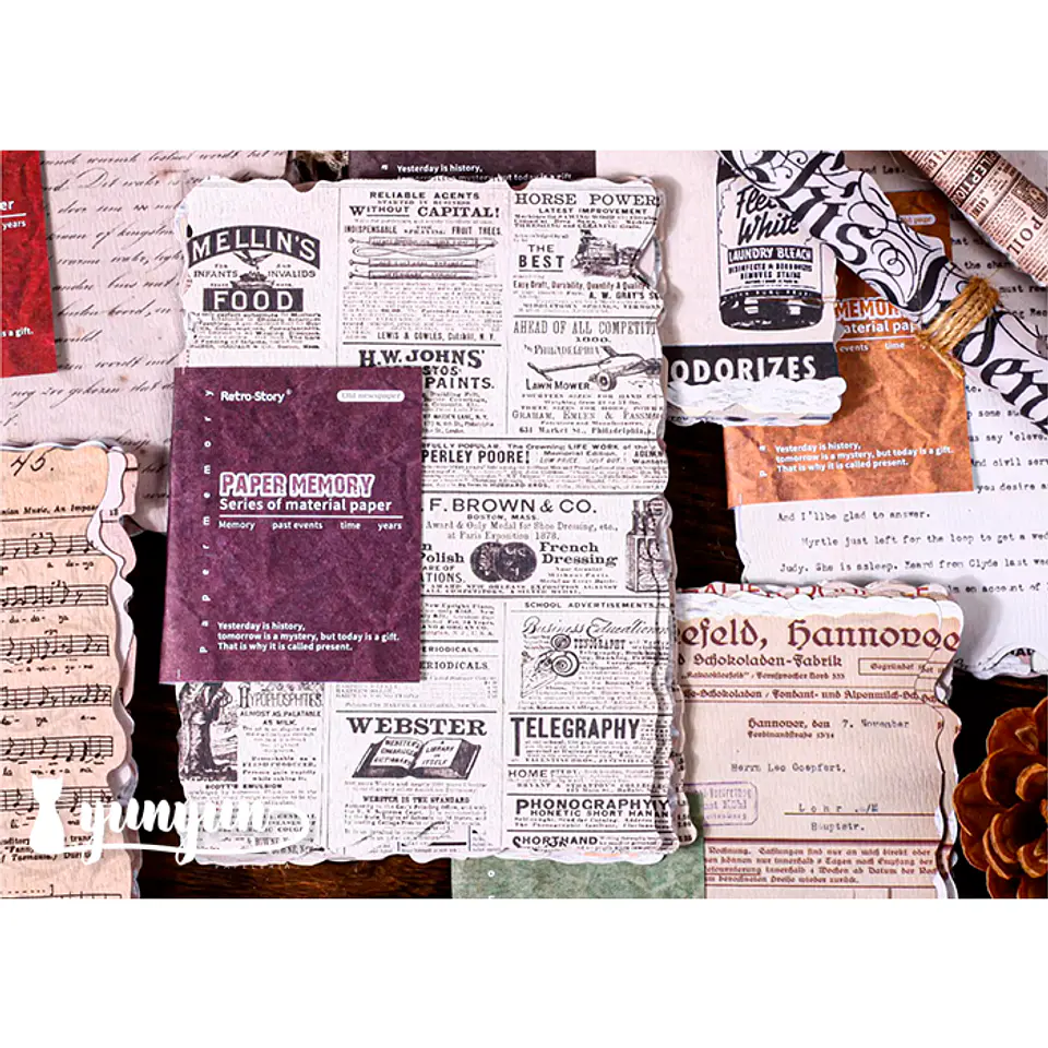 Papeles Material Retro - 32 pzas 1