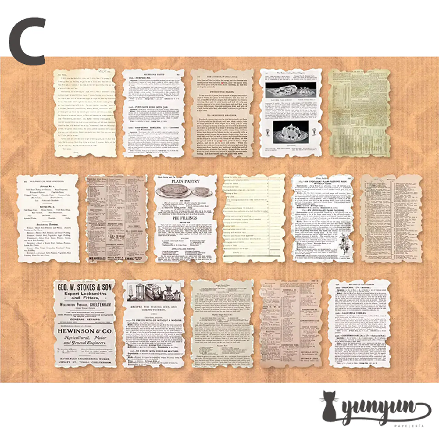 Papeles Material Retro - 32 pzas 9