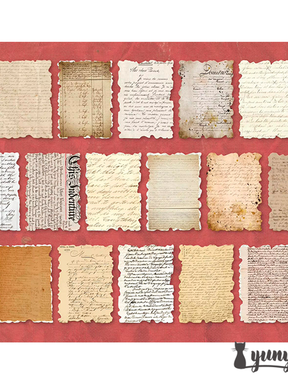 Papeles Material Retro - 32 pzas 12