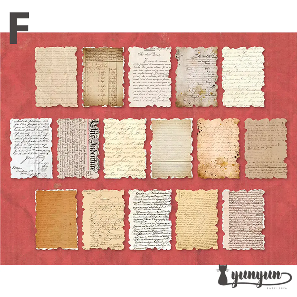Papeles Material Retro - 32 pzas 12