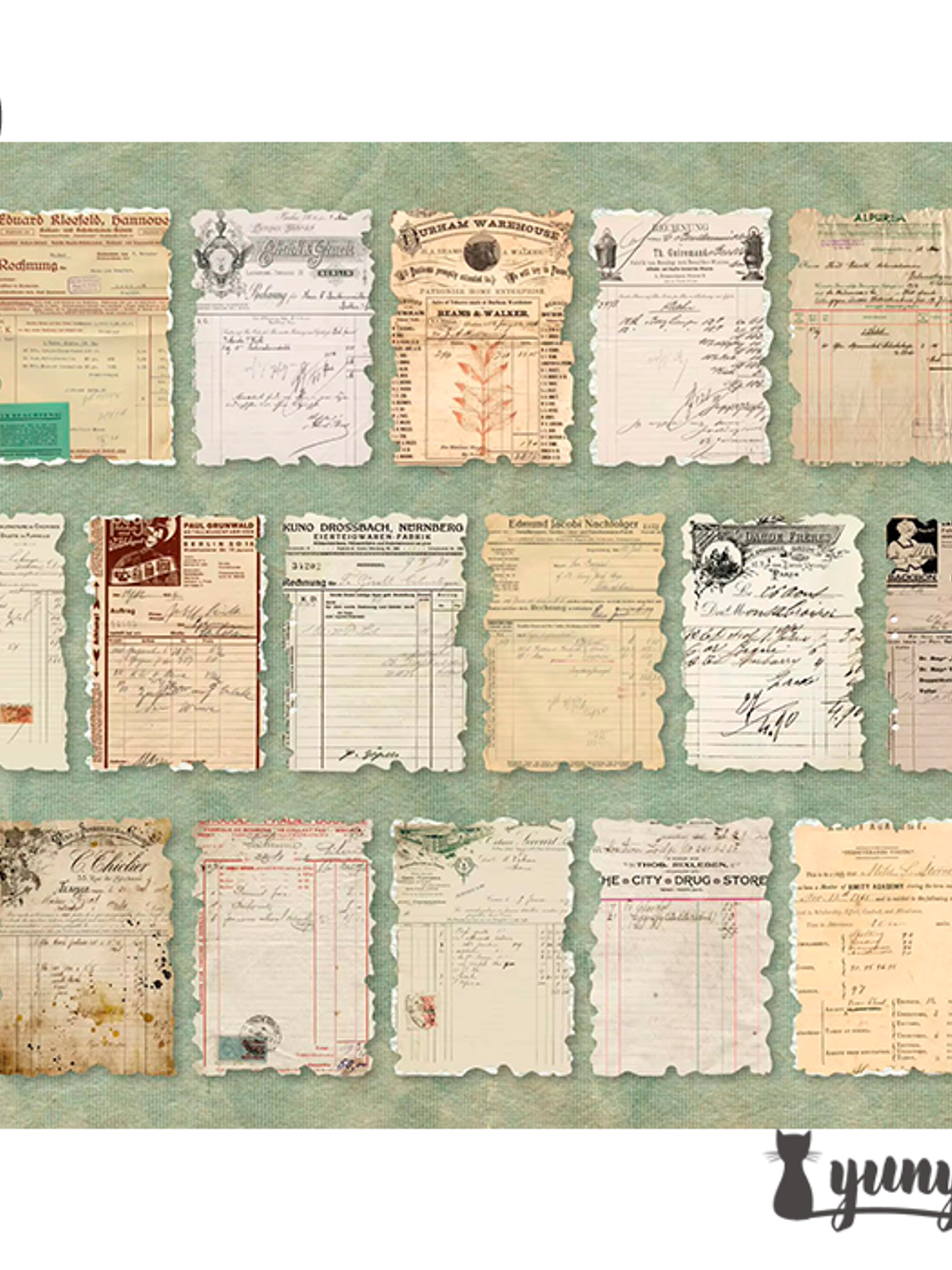 Papeles Material Retro - 32 pzas 10