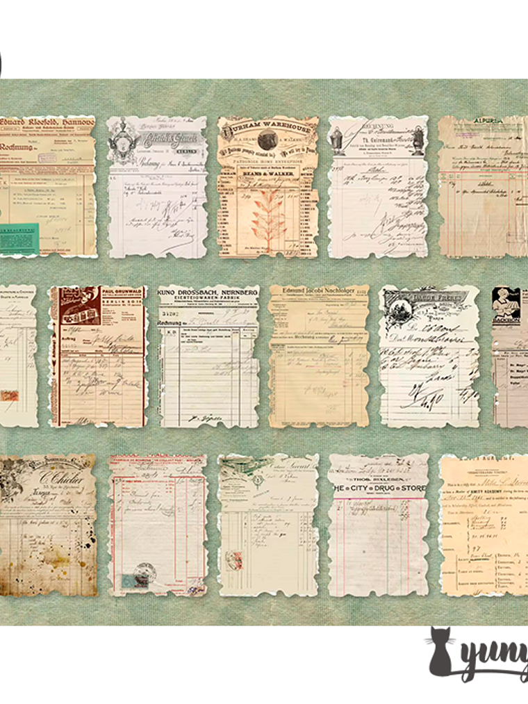 Papeles Material Retro - 32 pzas 10