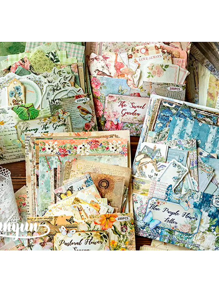 Set Papeles Floral - 100 pzas 1