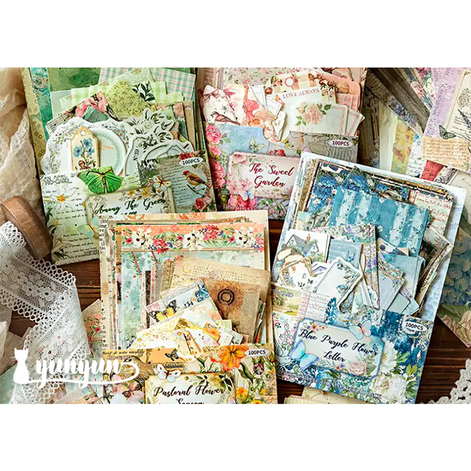 Set Papeles Floral - 100 pzas 1