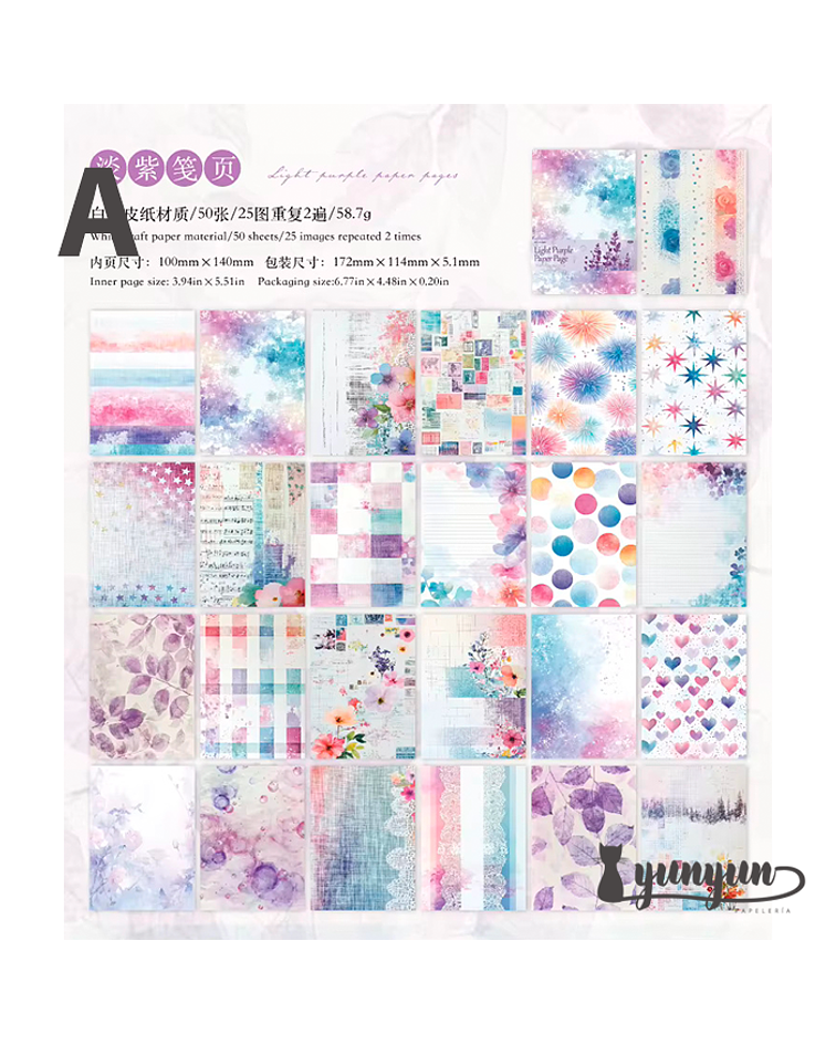 Papeles Watercolour - 50 pzas