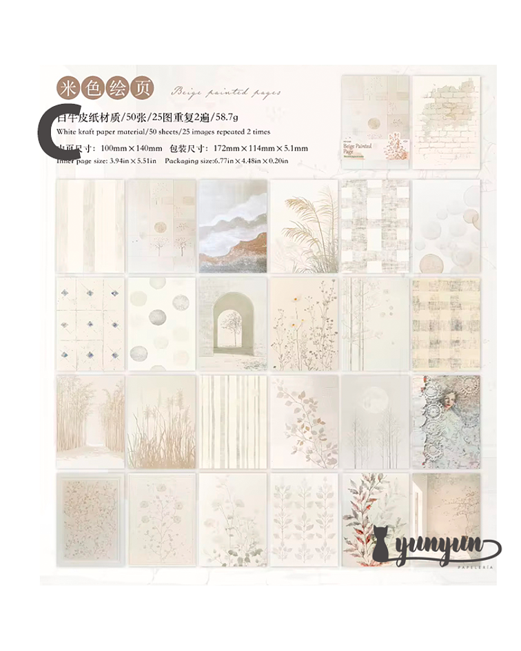 Papeles Watercolour - 50 pzas