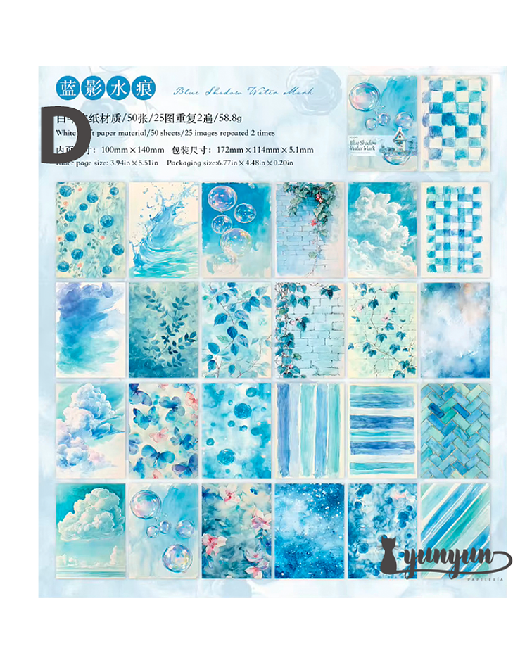 Papeles Watercolour - 50 pzas