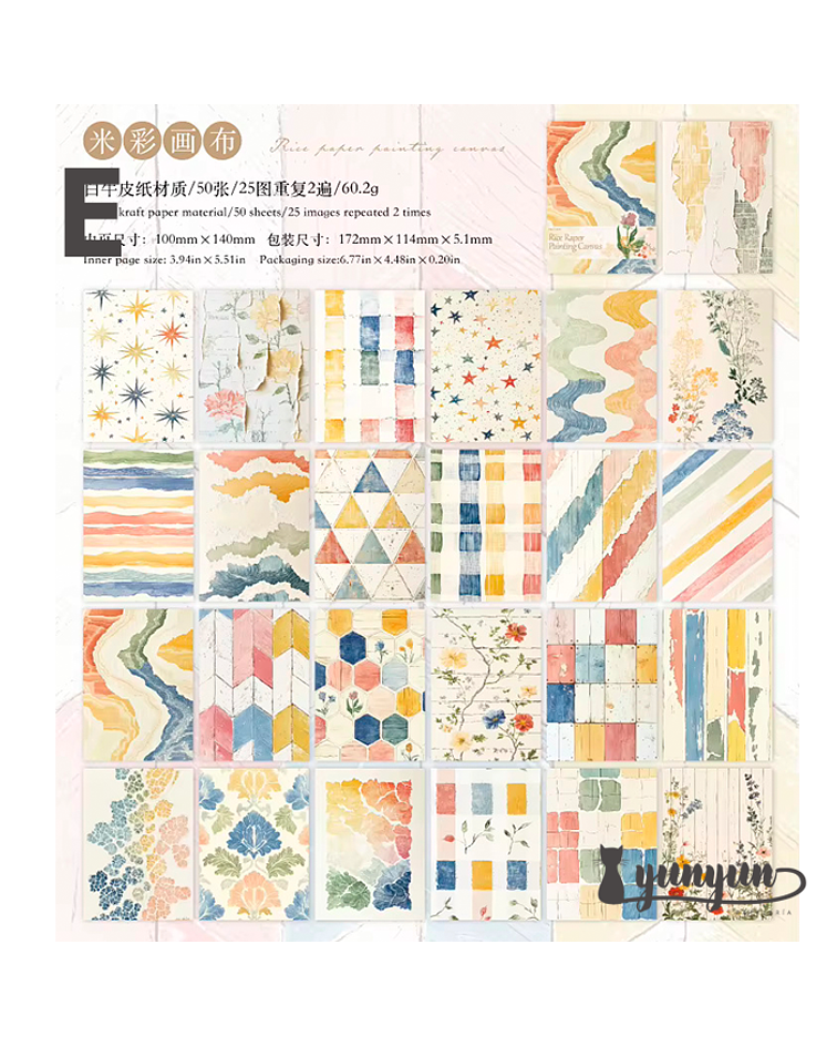 Papeles Watercolour - 50 pzas