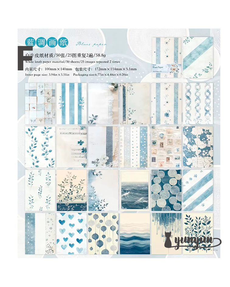 Papeles Watercolour - 50 pzas