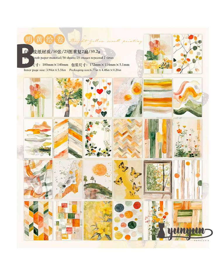 Papeles Watercolour - 50 pzas