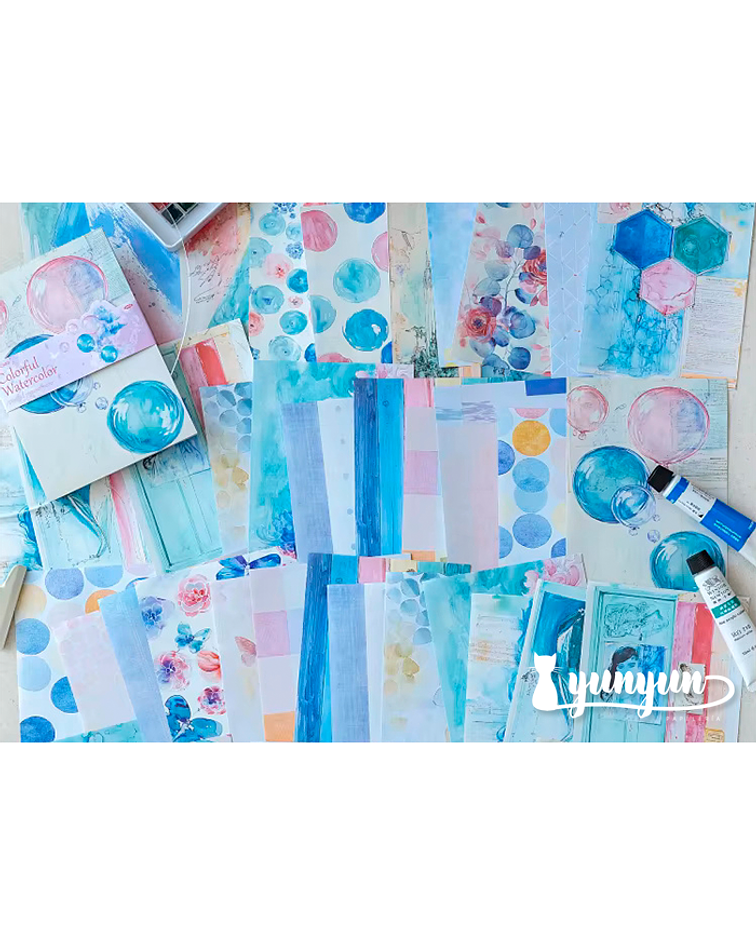 Papeles Watercolour - 50 pzas