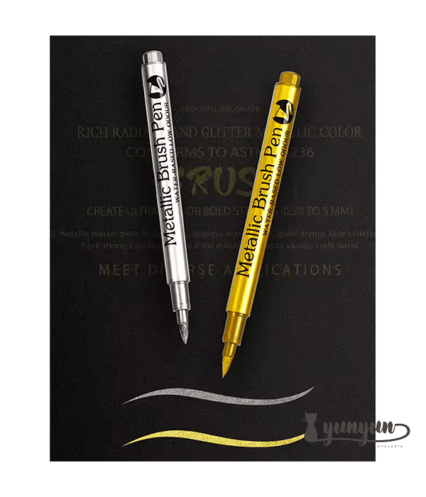 Plumón Metallic Punta Brush  - 1 pza