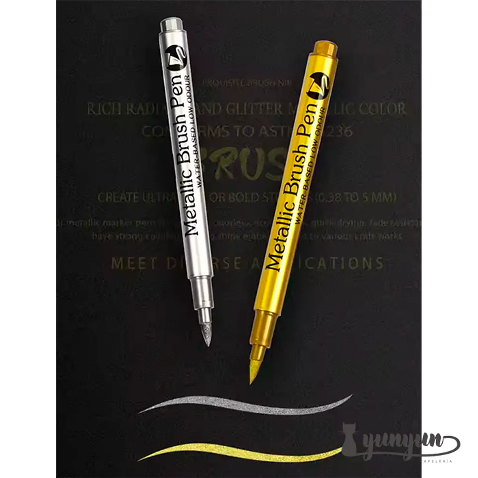Plumón Metallic Punta Brush  - 1 pza 1