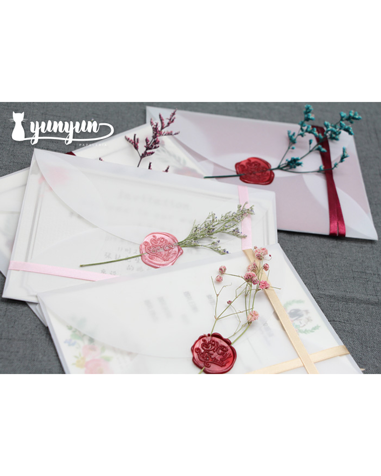 Sobres Pétalo Papel Diamante 16x11cm - 50 pza