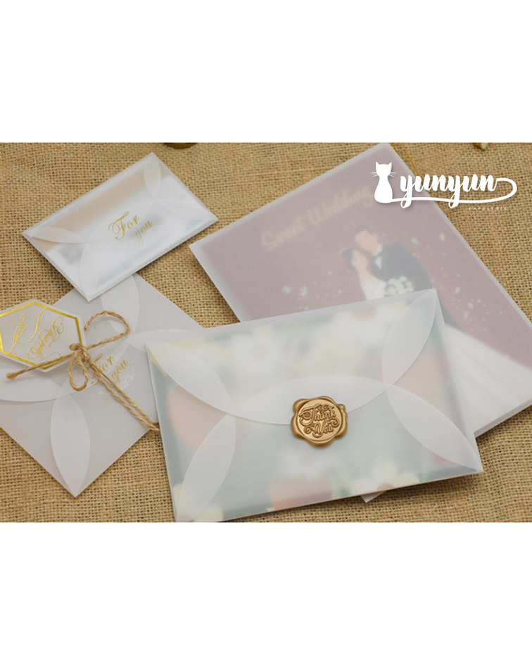 Sobres Pétalo Papel Diamante 16x11cm - 50 pza