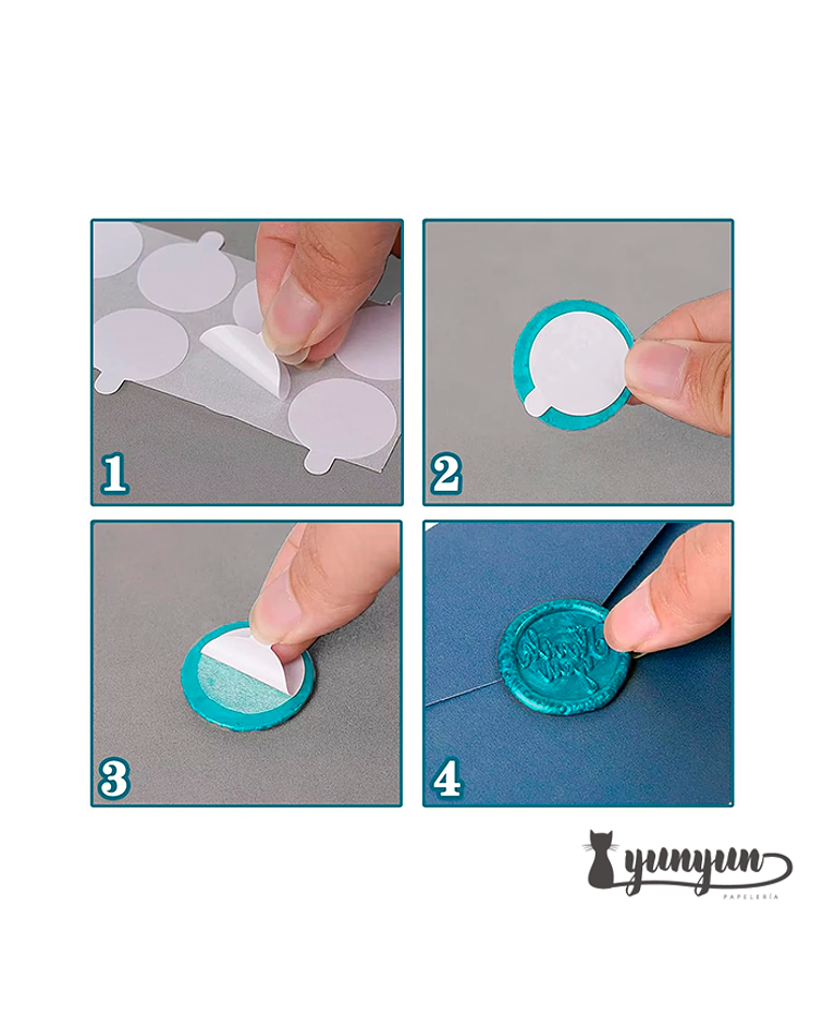 Adhesivo Circular Doble Contacto - 100 pzas