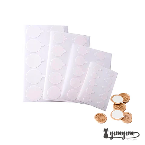 Adhesivo Circular Doble Contacto - 20 pzas