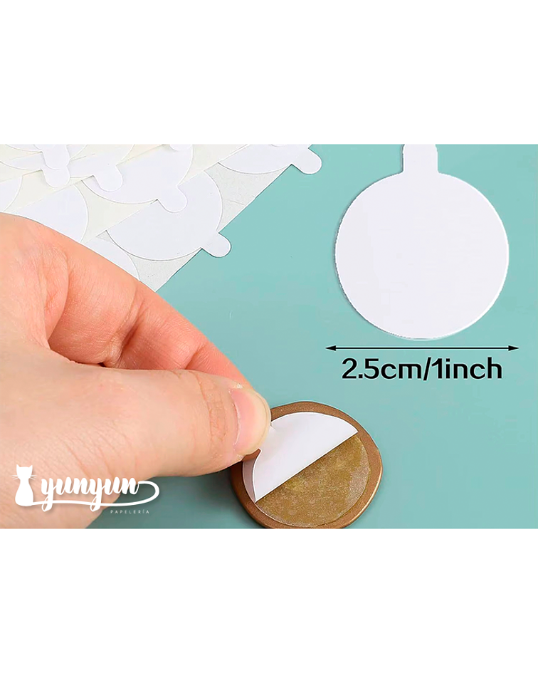 Adhesivo Circular Doble Contacto - 20 pzas